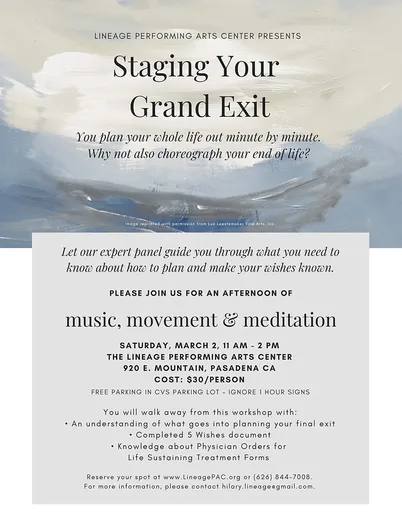 Staging Your Grand Exit flyer